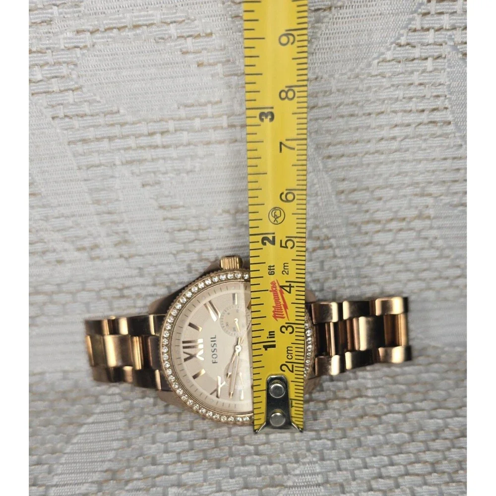 Fossil Rose Gold With Rhinestones Cecile AM4483